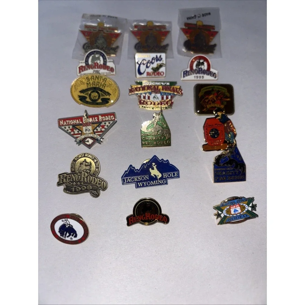 Rare 1990s Rodeo Pin‎ Collection Lot of 18 - National Finals, Bull Riding, NFR